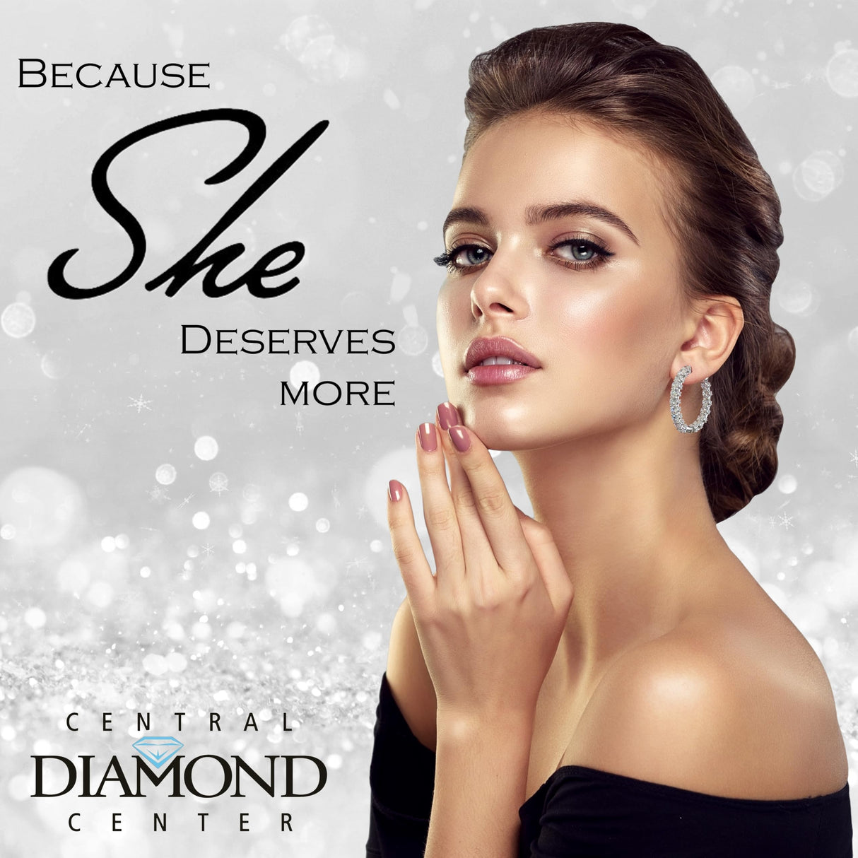 Central Diamond Center Zsa Zsa Oval or Round Hoop Earrings Solid 925 Sterling Silver w/Pure Brilliance Zirconia, Simulated Diamond Hoops