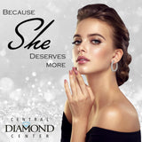 Central Diamond Center Zsa Zsa Oval or Round Hoop Earrings Solid 925 Sterling Silver w/Pure Brilliance Zirconia, Simulated Diamond Hoops