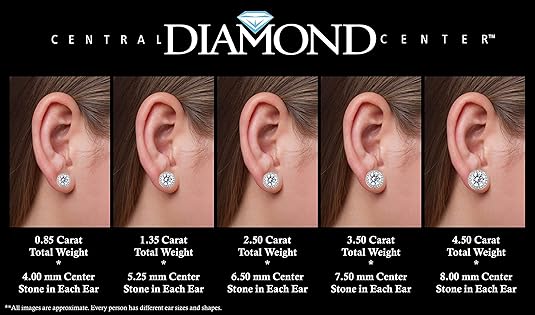 Round Halo Stud Earrings 0.85cttw-4.50cttw in Sterling Silver w/Pure Brilliance Zirconia, Hypoallergenic