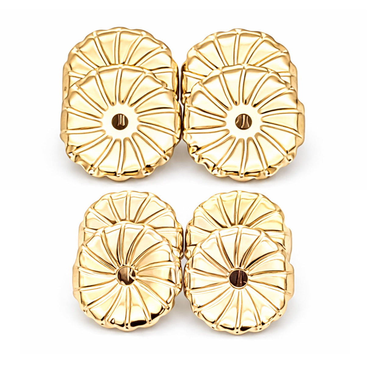 Central Diamond Center Oversized Earring Backs –4 Pairs 7mm & 8.2mm Universal Replacement Hypoallergenic