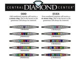 Central Diamond Center Rope Mothers Birthstone Ring with 1 to 10 Simulated Birthstones, Sterling Silver, 10K or 14K Gold