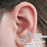 Central Diamond Center Princess Cut CVD Lab-grown Diamond Stud Earrings 14K solid Gold from 0.20ct to 2.00ct E-F VS-SI