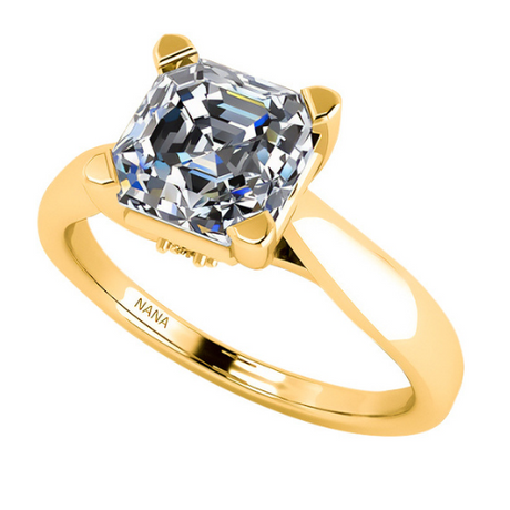 NANA Jewels 1.50 to 3.00ct Asscher Cut simulated Diamond Engagement Ring 10K-14K Gold Lucita