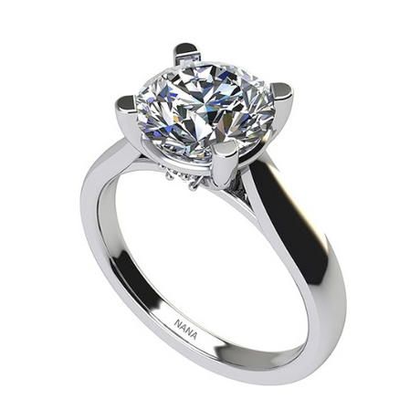 NANA Jewels Lucita Round Cut Solitaire Wedding Engagement Ring Series in 14K Gold w/Pure Brilliance Zirconia Simulated Diamond(A)