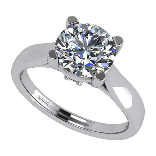 NANA Jewels Lucita Round Cut Solitaire Wedding Engagement Ring Series in 14K Gold w/Pure Brilliance Zirconia Simulated Diamond