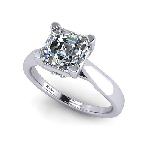 NANA Jewels 1.50 to 3.00ct Asscher Cut simulated Diamond Engagement Ring 10K-14K Gold Lucita