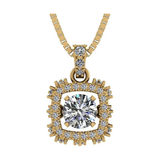 Rhombus Dancing Gemstone Necklace for Women in 925 Sterling Silver & Pure Brilliance Zirconia