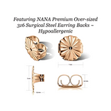 Back of the earring showing the 14K solid gold post.