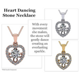Model wearing 925 Silver Heart Dancing Necklace.