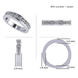 Anniversary Band Ring Channel Set w/ 0.75ctw Pure Brilliance Zirconia in Silver, 10K, or 14K Gold