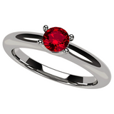 Central Diamond Center Customizable Lucita Solitaire Birthstone Ring Set In 925 Sterling Silver W/Simulated Birthstone