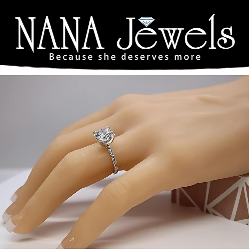 NANA Jewels 1.00ct to 4.00ct Simulated Diamond Engagement Ring Round Solitaire Sterling Silver 10k-14k