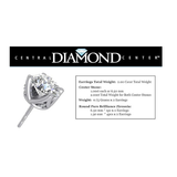 Lucita Simulated Diamond Stud Earrings with Solid 14K Gold Posts & Sterling Silver Basket, 3 & 4 Prongs