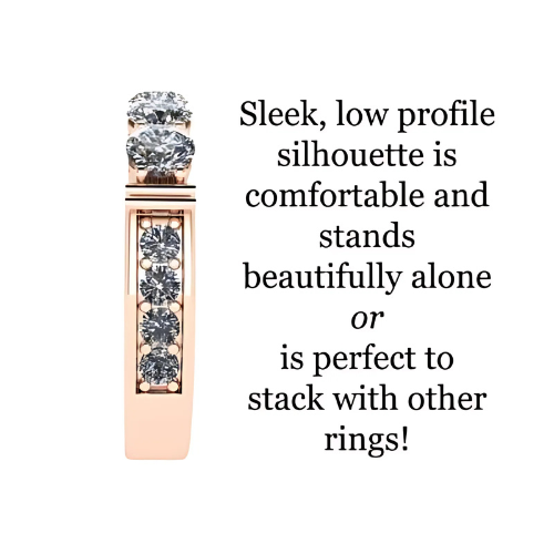 NANA Jewels Simulated Diamond Anniversary ring/wedding band-Shared Prong 5 Stone-1carat twt- Sterling Silver/10K/14k