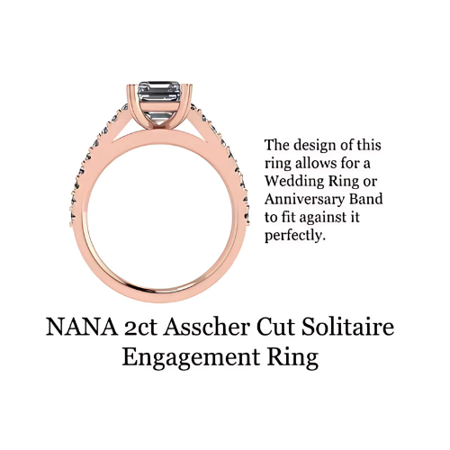 Nana Jewels Asscher Cut Cathedral Solitaire Engagement Ring 7Mm (2Ct) Pure Brilliance Zirconia - Sterling Silver, 10K Or 14K Gold
