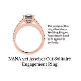 Nana Jewels Asscher Cut Cathedral Solitaire Engagement Ring 7Mm (2Ct) Pure Brilliance Zirconia - Sterling Silver, 10K Or 14K Gold