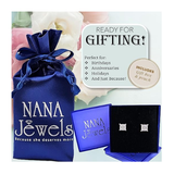NANA Jewels Princess Cut Simulated Diamond Stud Earrings Silver & CZ 1.50ct - 4.00ct Hypoallergenic