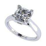 NANA Jewels Lucita Princess, Cushion Cut Solitaire Wedding Engagement Ring Series in 14K Gold w/Pure Brilliance Zirconia Simulated Diamond(B)