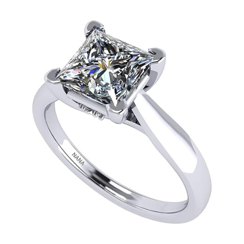NANA Jewels 1.00-4.00ct Lucita Cushion & Princess Cut Solitaire Wedding Engagement Ring Series, 10K Gold w/Cubic Zirconia Simulated Diamond(B)