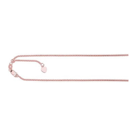 Central Diamond Center Adjustable Box Chain - Made in Italy