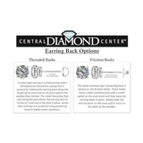 2 Carat Total Weight Moissanite Stud Earrings 14k Gold Post-Matching Solitaire Pendant in Sterling Silver