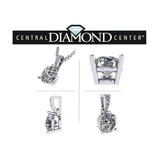 3 Prong Round Solitaire Simulated Diamond Necklace in Solid Sterling Silver with Pure Brilliance Zirconia