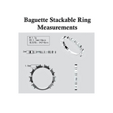 Central Diamond Center Baguette Stackable Birthstone Ring Band w/ Simulated Birthstones, Sterling Silver