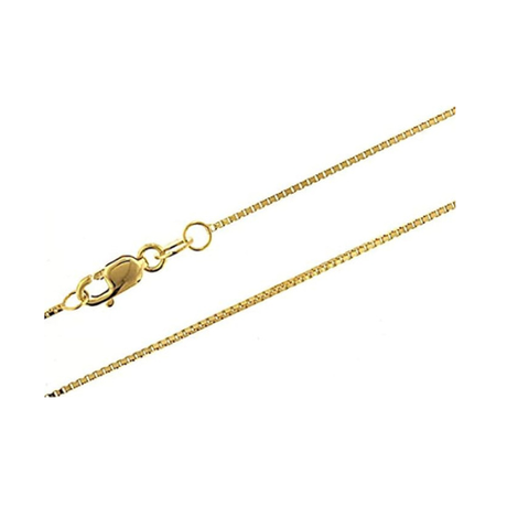 Central Diamond Center Sterling Silver Box Chain, Made in Italy, White, Yellow, or Rose Gold Plated