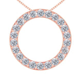 Central Diamond Center Sterling Silver Circle of Life Pendant Necklace – 5.00 Carat Cubic Zirconia (27 Stones, 3.50mm Each) – 925 Silver, 5g – Eternal Love Jewelry for Women