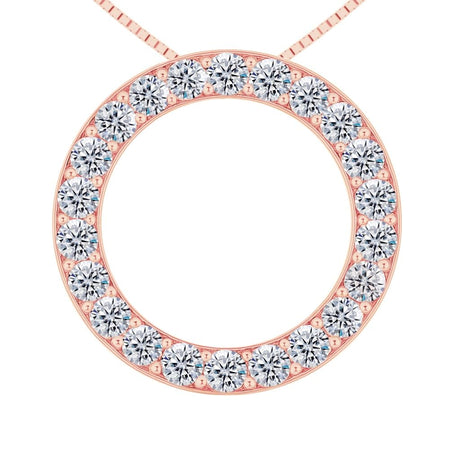 Central Diamond Center Sterling Silver Circle of Life Pendant Necklace – 5.00 Carat Cubic Zirconia (27 Stones, 3.50mm Each) – 925 Silver, 5g – Eternal Love Jewelry for Women