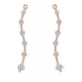 Earring Jacket for Stud Earrings in Solid 925 Sterling Silver made with Pure Brilliance Zirconia CZ