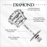 Central Diamond Center Round Cut CVD Lab-grown Diamond Stud Earrings 14K solid Gold from 0.20ct to 2.00ct E-F VS-SI