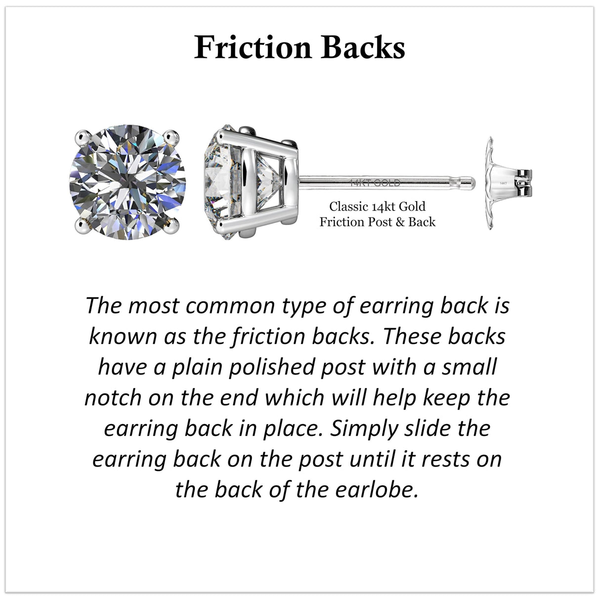 Central Diamond Center Round Cut CVD Lab-grown Diamond Stud Earrings 14K solid Gold from 0.20ct to 2.00ct E-F VS-SI