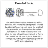 Central Diamond Center Round Cut CVD Lab-grown Diamond Stud Earrings 14K solid Gold from 0.20ct to 2.00ct E-F VS-SI