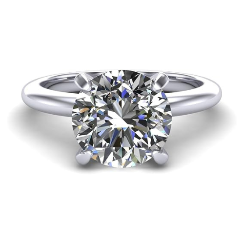 Elegant VOGUE solitaire ring on display.