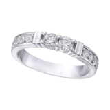 Central Diamond Center Shared Prong w/ Sides Couple 2 Stone Ring w/ Simulated Birthstones in Silver, 10K or 14k Gold