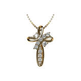Central Diamond Center Family Cross CZ Birthstone Mothers Necklace w/ 1 to 11 Simulated Birthstones in Solid 925 Sterling Silver