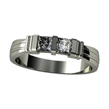Central Diamond Center Princess Couples 2 Stone Ring w/Simulated Birthstones in Silver, 10K or 14K Gold