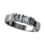 Central Diamond Center Shared Prong Couples 2 Stone Ring w/Simulated Birthstones in Sterling Silver, 10K or 14K Gold