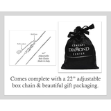Central Diamond Center Solid Sterling Silver Tic Tac Toe Necklace made with Pure Brilliance Zirconia