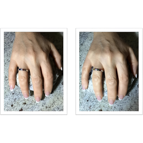 Central Diamond Center Princess Mothers Ring w/ 1 to 6 Simulated Birthstones in Sterling Silver, 10K or 14K Gold