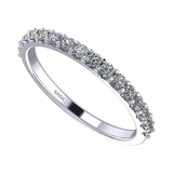 NANA Jewels Wedding Band Cubic Zirconia in 925 Sterling Silver 10K and 14K Gold Half Eternity Stackable Anniversary Ring Size 4-12