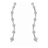 Earring Jacket for Stud Earrings in Solid 925 Sterling Silver made with Pure Brilliance Zirconia CZ