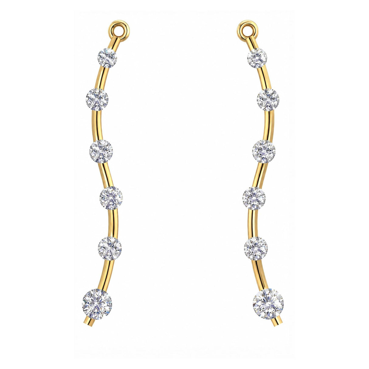 Earring Jacket for Stud Earrings in Solid 925 Sterling Silver made with Pure Brilliance Zirconia CZ