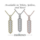 Central Diamond Center Elegant Vertical Tower Pendant Necklace with Sparkling Round Stones – Statement Jewelry for Women – Gift for Anniversary, Birthday, Valentine’s – Fashion Jewelry for Women