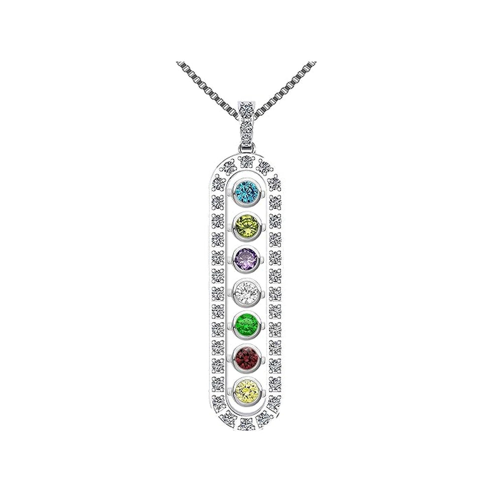 Central Diamond Center As You Go Add a Birthstone Gold Plated Sterling Silver Mother's Necklace w/ 1-7 Birthstones