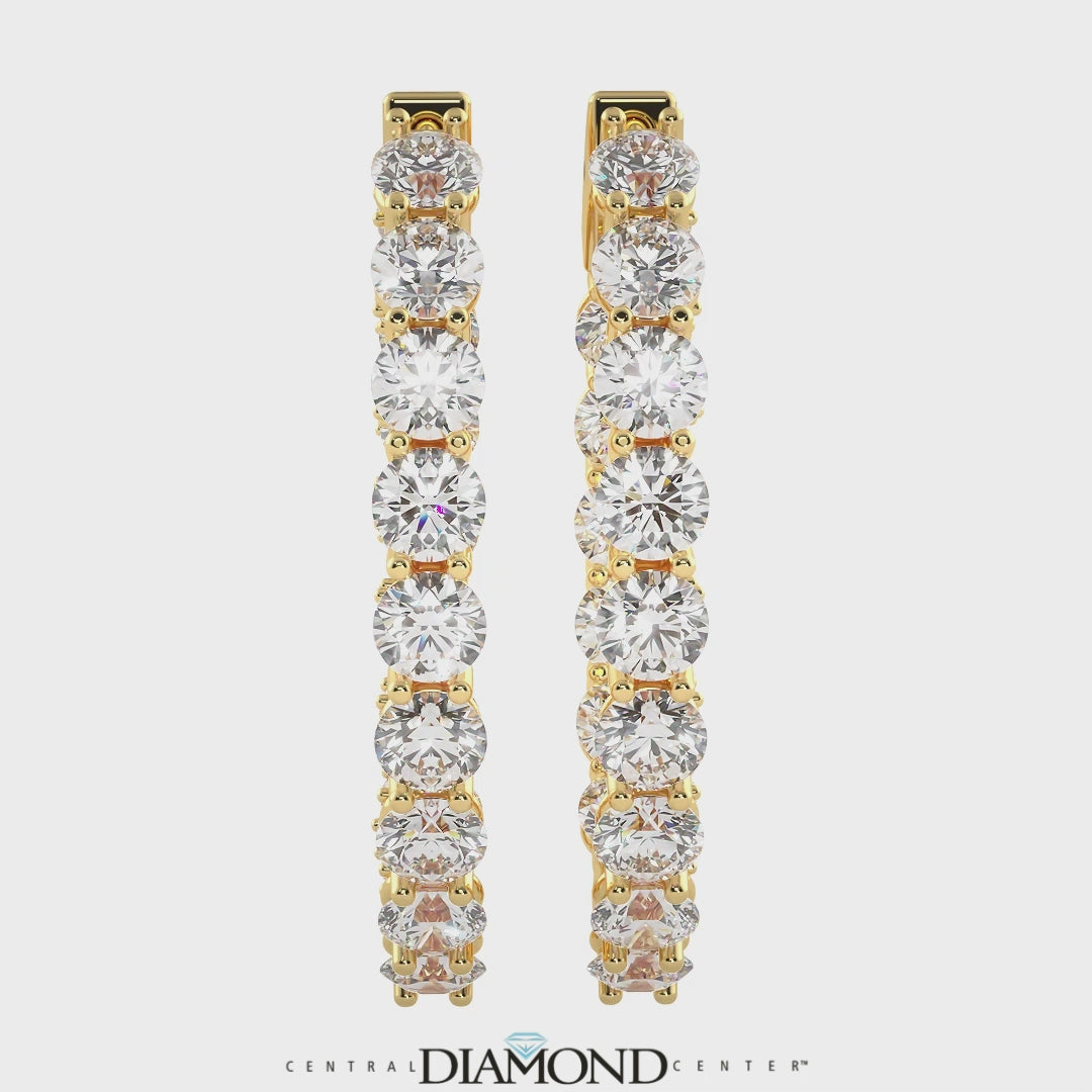 Zsa Zsa Oval Hoop Earrings Solid 925 Sterling Silver w/ Pure Brilliance Zirconia, Simulated Diamond Hoops