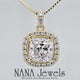 NANA Jewels Cushion Cut Halo CZ Simulated Diamond Solitaire Necklace Sterling Silver 8mm Zirconia Center Gemstone