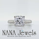 NANA Jewels 1to4ct Simulated Diamond Engagement ring Cushion Solitaire Lucita Cz & Silver