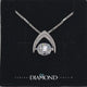 Central Diamond Center Omega Dancing Gemstone Necklace for Women in 925 Sterling Silver & Pure Brilliance Zirconia CZ